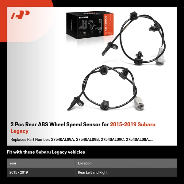 2 Pcs Rear ABS Wheel Speed Sensor for 2015-2019 Subaru Legacy