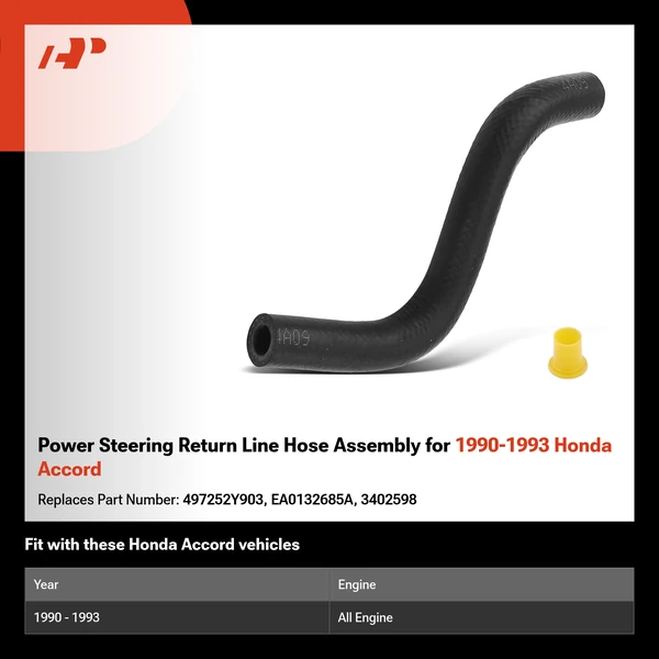 Power Steering Return Line Hose Assembly for 1990-1993 Honda Accord