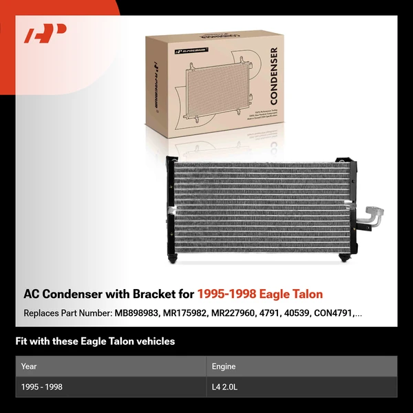 AC Condenser with Bracket for 1995-1998 Eagle Talon