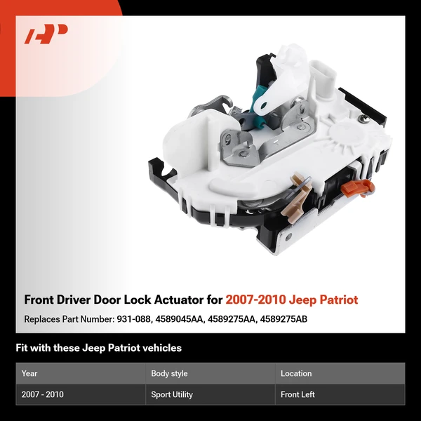 Front Driver Door Lock Actuator for 2007-2010 Jeep Patriot