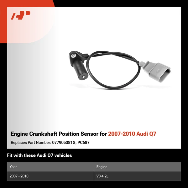 Engine Crankshaft Position Sensor for 2007-2010 Audi Q7