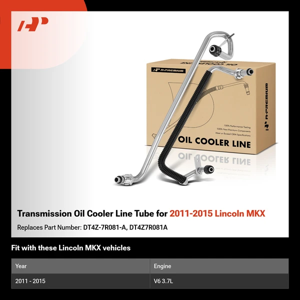 Transmission Oil Cooler Line Tube for 2011-2015 Lincoln MKX