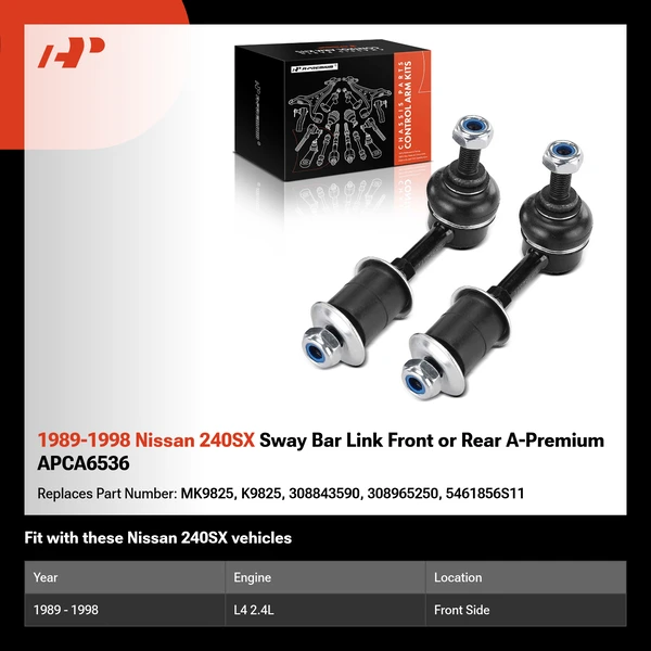 1989-1998 Nissan 240SX Sway Bar Link Front or Rear A-Premium APCA6536