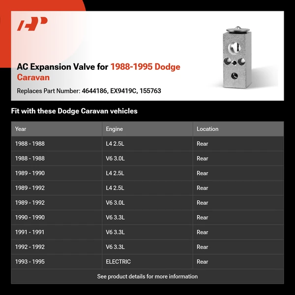 AC Expansion Valve for 1988-1995 Dodge Caravan