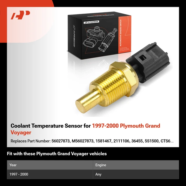 Coolant Temperature Sensor for 1997-2000 Plymouth Grand Voyager