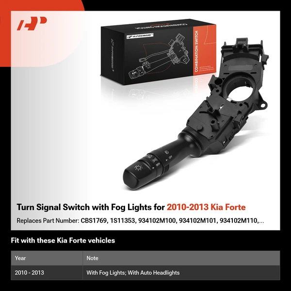 Turn Signal Switch with Fog Lights for 2010-2013 Kia Forte