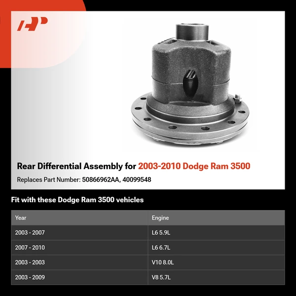 Rear Differential Assembly for 2003-2010 Dodge Ram 3500