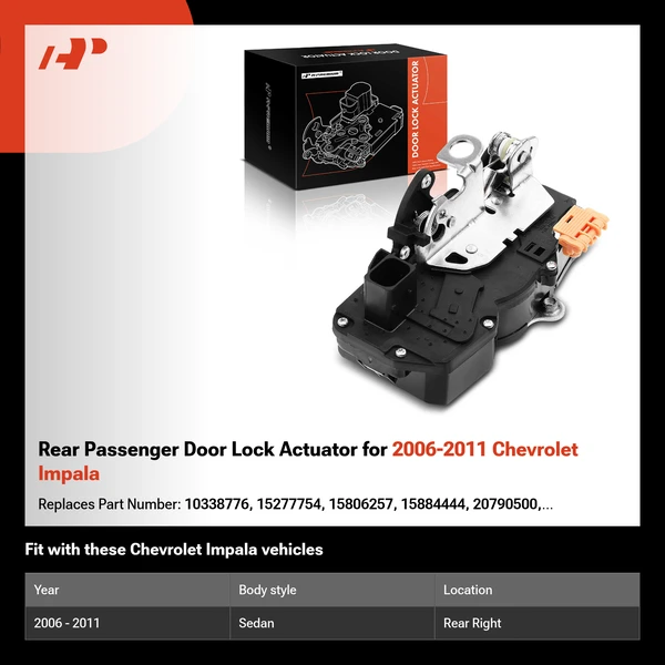 Rear Passenger Door Lock Actuator for 2006-2011 Chevrolet Impala