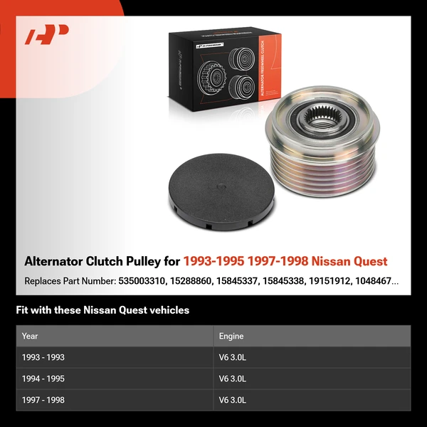 Alternator Clutch Pulley for 1993-1995 1997-1998 Nissan Quest