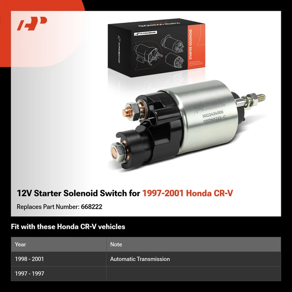 12V Starter Solenoid Switch for 1997-2001 Honda CR-V