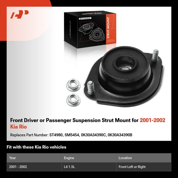 Front Driver or Passenger Suspension Strut Mount for 2001-2002 Kia Rio