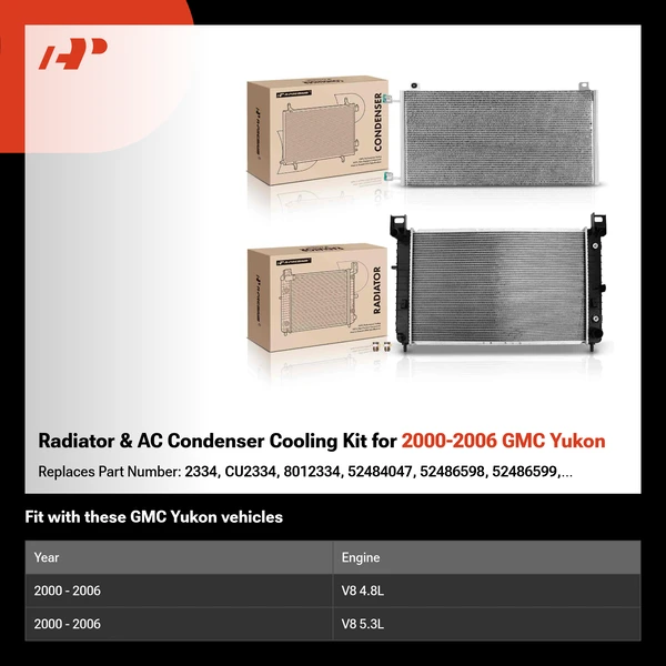Radiator & AC Condenser Cooling Kit for 2000-2006 GMC Yukon