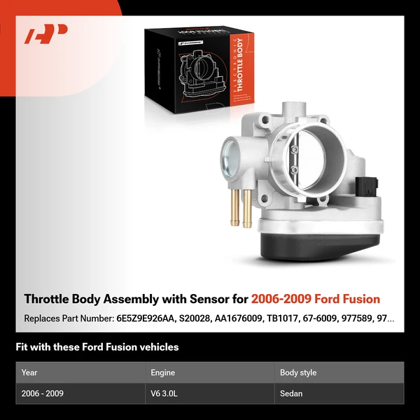 Throttle Body Assembly with Sensor for 2006-2009 Ford Fusion