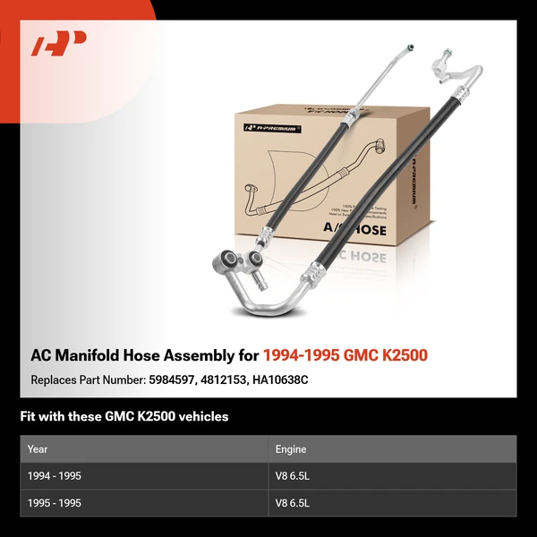 AC Manifold Hose Assembly for 1994-1995 GMC K2500