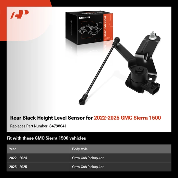 Rear Black Height Level Sensor for 2022-2025 GMC Sierra 1500
