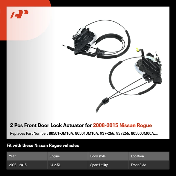 2 Pcs Front Door Lock Actuator for 2008-2015 Nissan Rogue