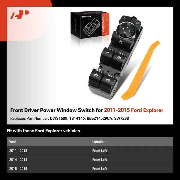 Front Driver Power Window Switch for 2011-2015 Ford Explorer