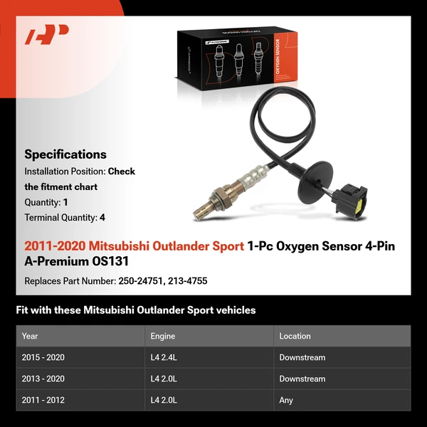 2011-2020 Mitsubishi Outlander Sport 1-Pc Oxygen Sensor 4-Pin A-Premium OS131