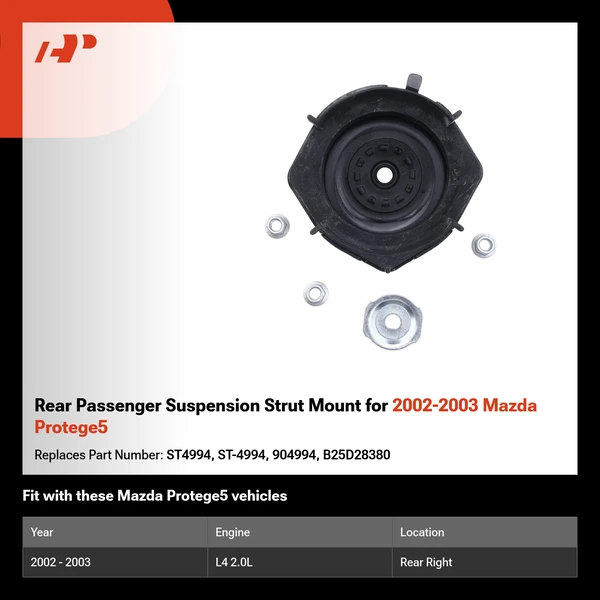 Rear Passenger Suspension Strut Mount for 2002-2003 Mazda Protege5