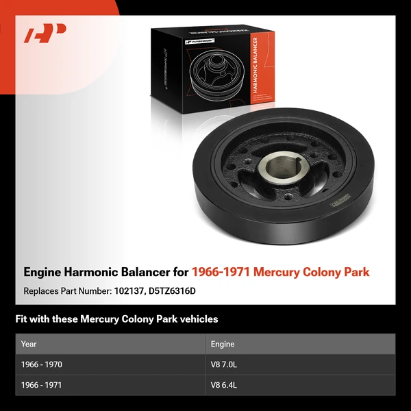Engine Harmonic Balancer for 1966-1971 Mercury Colony Park