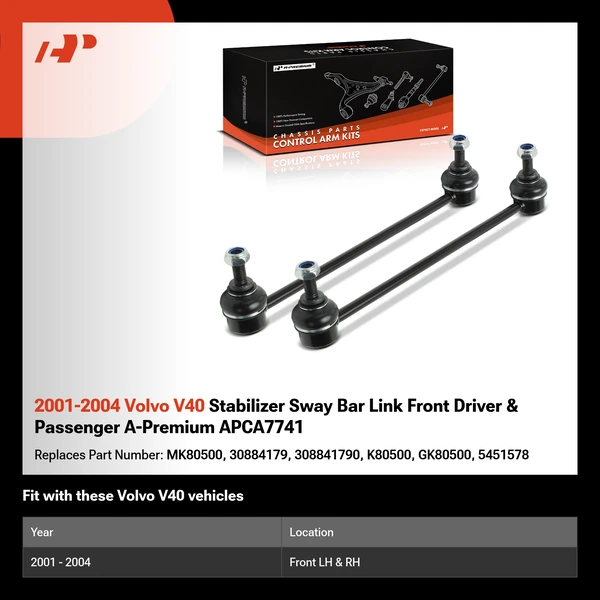 2001-2004 Volvo V40 Stabilizer Sway Bar Link Front Driver & Passenger A-Premium APCA7741