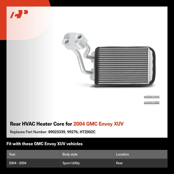 Rear HVAC Heater Core for 2004 GMC Envoy XUV