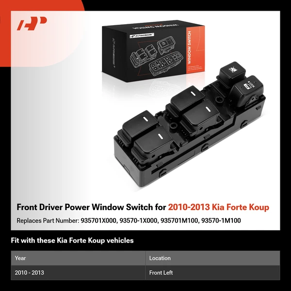 Front Driver Power Window Switch for 2010-2013 Kia Forte Koup