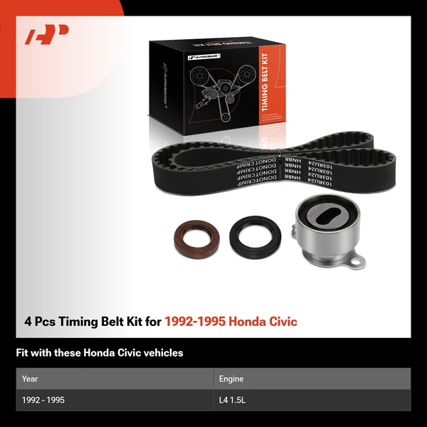 4 Pcs Timing Belt Kit for 1992-1995 Honda Civic