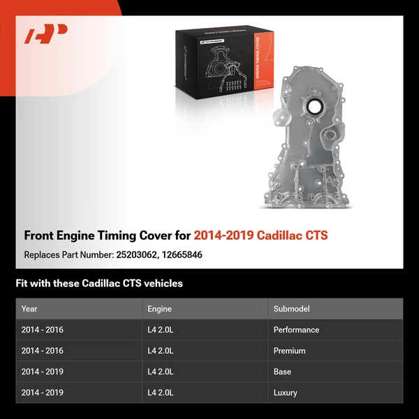 Front Engine Timing Cover for 2014-2019 Cadillac CTS
