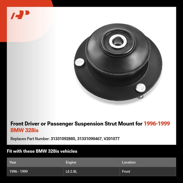 Front Driver or Passenger Suspension Strut Mount for 1996-1999 BMW 328is