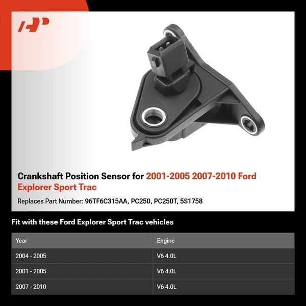 Crankshaft Position Sensor for 2001-2005 2007-2010 Ford Explorer Sport Trac