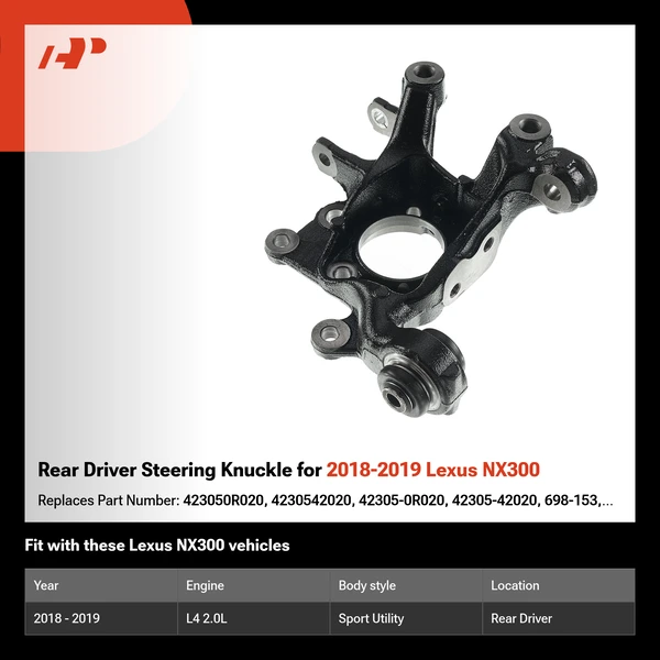 Rear Driver Steering Knuckle for 2018-2019 Lexus NX300