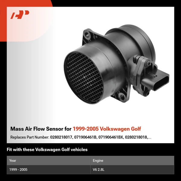 Mass Air Flow Sensor for 1999-2005 Volkswagen Golf
