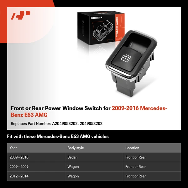 Front or Rear Power Window Switch for 2009-2016 Mercedes-Benz E63 AMG