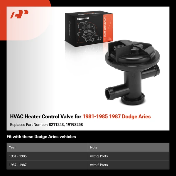 HVAC Heater Control Valve for 1981-1985 1987 Dodge Aries