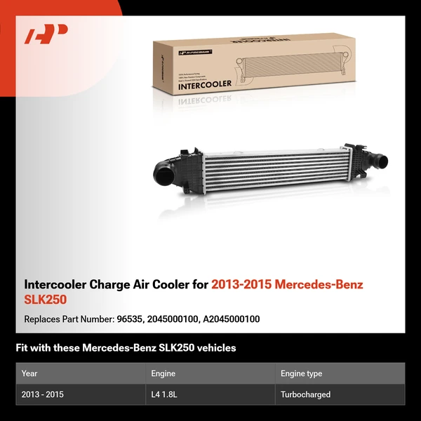 Intercooler Charge Air Cooler for 2013-2015 Mercedes-Benz SLK250