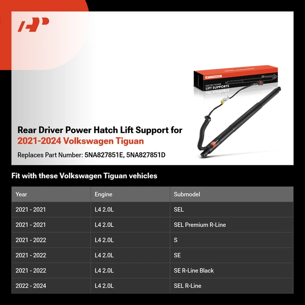Rear Driver Power Hatch Lift Support for 2021-2024 Volkswagen Tiguan