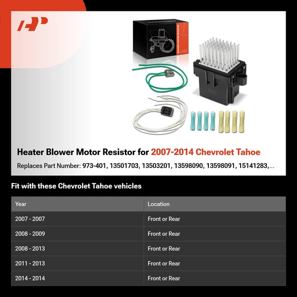 Heater Blower Motor Resistor for 2007-2014 Chevrolet Tahoe