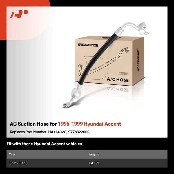 AC Suction Hose for 1995-1999 Hyundai Accent