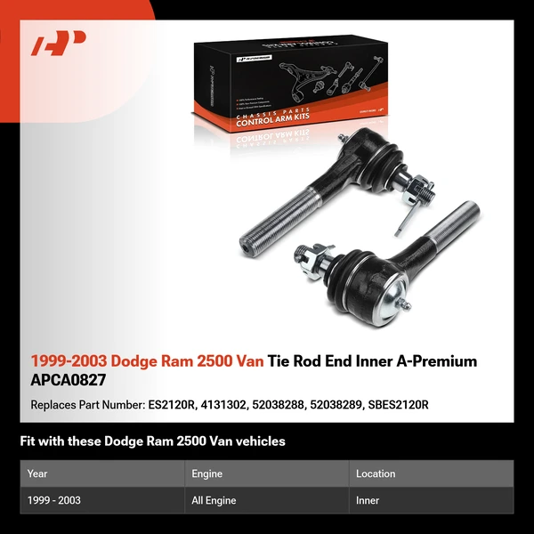 1999-2003 Dodge Ram 2500 Van Tie Rod End Inner A-Premium APCA0827