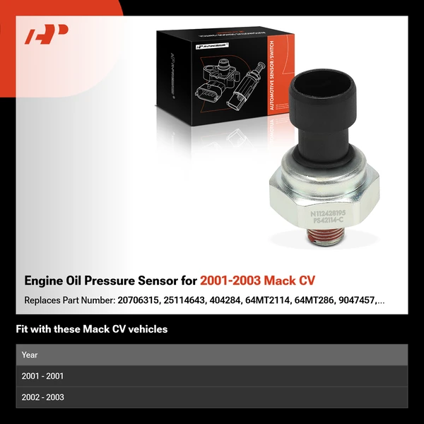 Engine Oil Pressure Sensor for 2001-2003 Mack CV