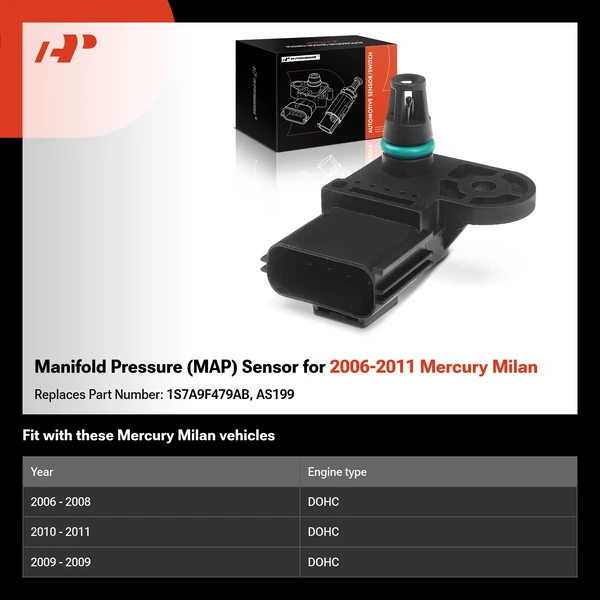 Manifold Pressure (MAP) Sensor for 2006-2011 Mercury Milan