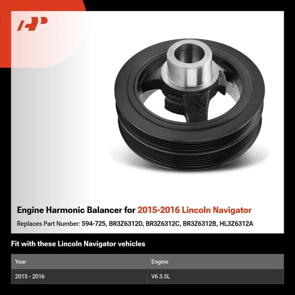 Engine Harmonic Balancer for 2015-2016 Lincoln Navigator