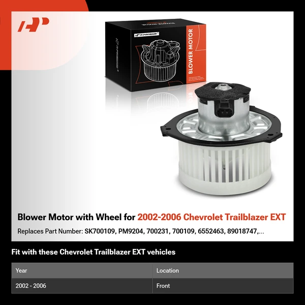 Blower Motor with Wheel for 2002-2006 Chevrolet Trailblazer EXT