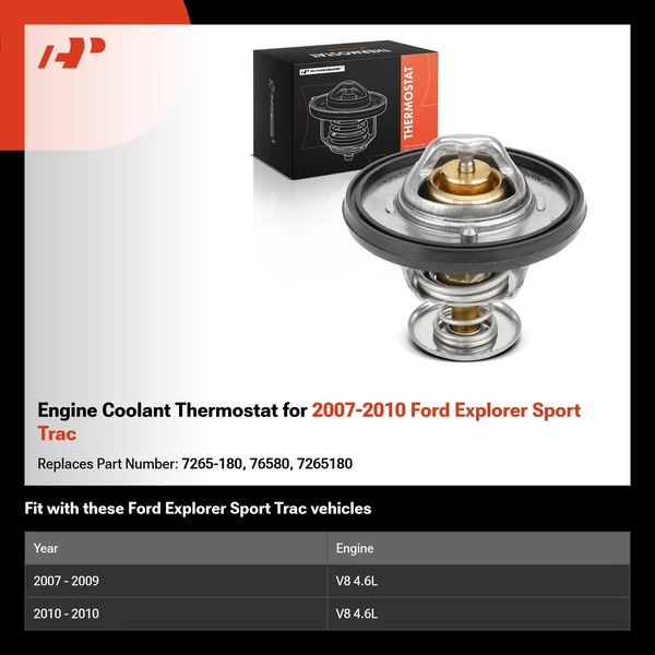 Engine Coolant Thermostat for 2007-2010 Ford Explorer Sport Trac