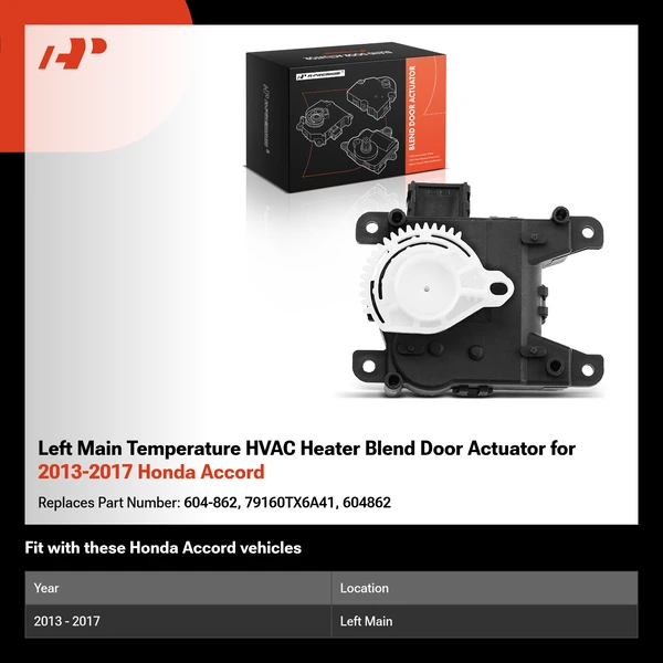 Left Main Temperature HVAC Heater Blend Door Actuator for 2013-2017 Honda Accord