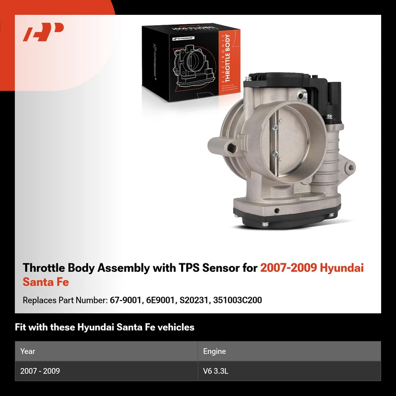 Throttle Body Assembly with TPS Sensor for 2007-2009 Hyundai Santa Fe