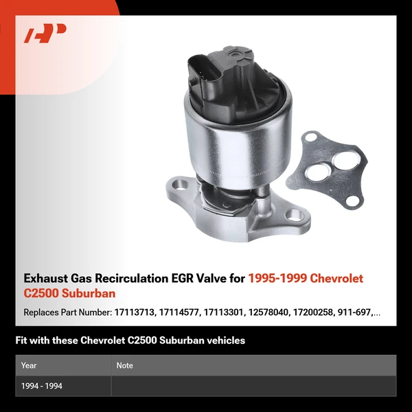 Exhaust Gas Recirculation EGR Valve for 1995-1999 Chevrolet C2500 Suburban
