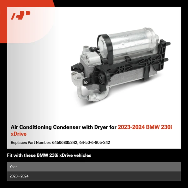 Air Conditioning Condenser with Dryer for 2023-2024 BMW 230i xDrive