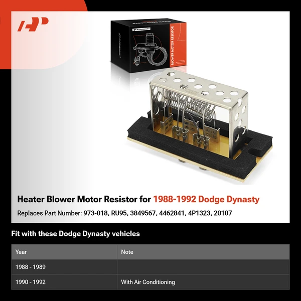 Heater Blower Motor Resistor for 1988-1992 Dodge Dynasty